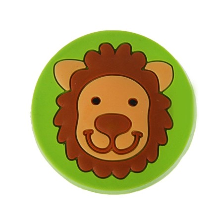 Handle Baby button KID 016, "lion", rubber-1