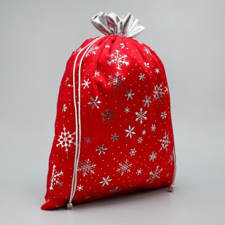 Bag gift plush “Snow and sun”, snowflakes, embossing, 30 x 40 cm +/- 1.5 cm, New Year-2