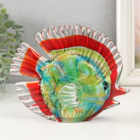 Souvenir glass "Fish with melange inside" under Murano glass 14x12x6 cm mix-5