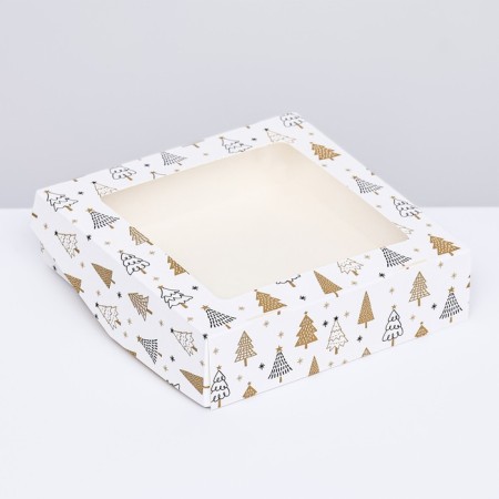 Folding box with the "Christmas tree" window, 15 x 15 x 4 cm-1