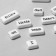 Acrylic bead "English words" mix, set 10 g, white-black color