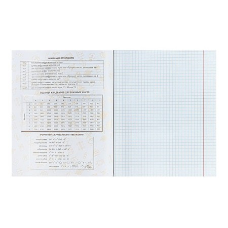 Subject notebook Calligrata Top "School style", 48 sheets in the algebra cage, reference material, plastic cover, offset unit-2