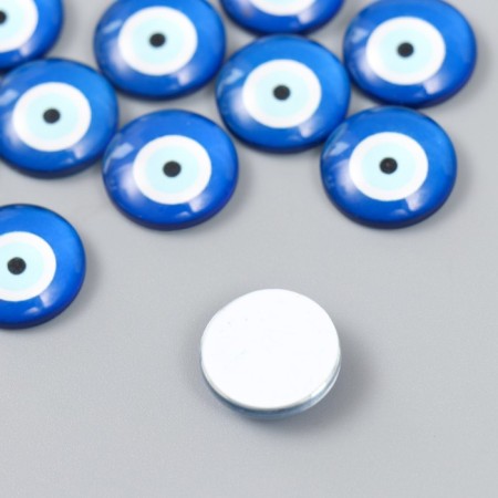Decor (cabochon) for creativity glass "Eye from the evil eye" d = 1.6 cm-1