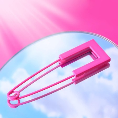 Pin "brightness" square, 7cm, pink color-1
