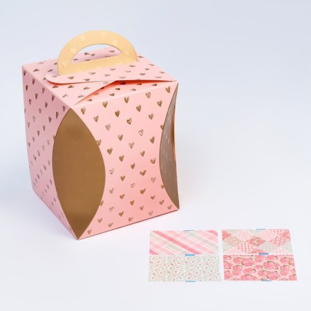 Set of cake box "Pastel" 2 pieces, 16 x 12.4 cm, mix-1