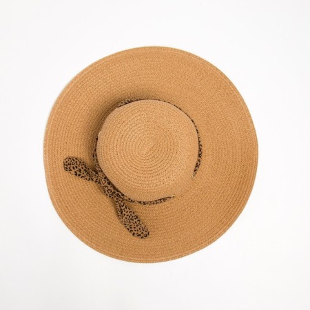 Women's hat minku "leopard" Beige color, rr 56-58-3
