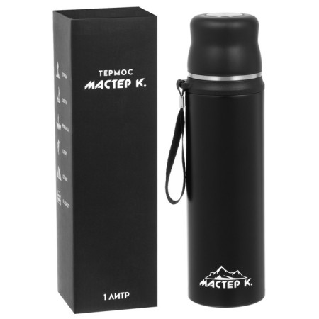 Thermos, 1 l, Traveller "Master K", with a mug, retains heat up to 12 hours, black-4