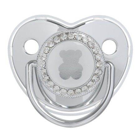 Nipple - Orthodontic dummy "Bear", with a cap, + 12 months, silver, rhinestones-5