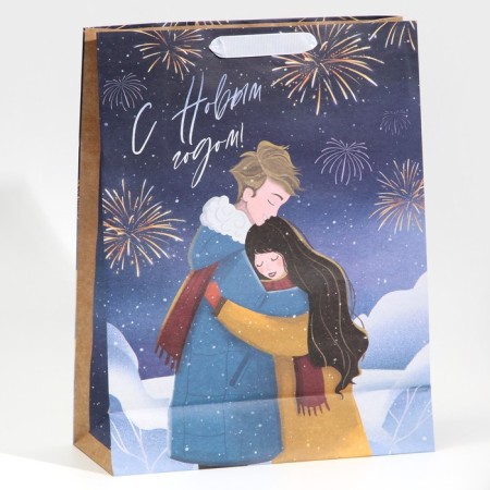 Craft vertical package “Heat near”, L 31 x 40 x 11.5 cm, New Year-3