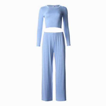 Female set (longshit, trousers) minku: Home Collection Blue color, rr 42-5