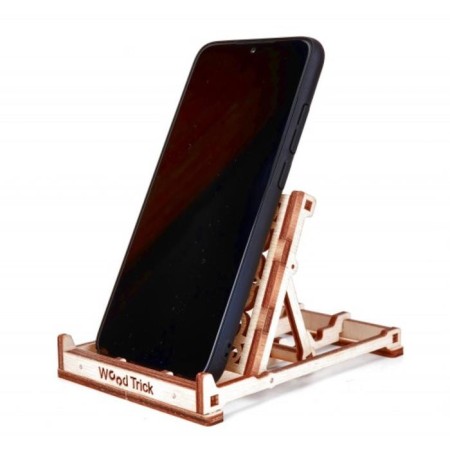Mechanical 3D puzzle made of wood "Stand for phone"-2