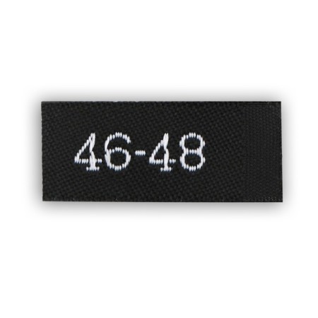 Textile strip "46-48", 5 x 1.1 cm, black color-2