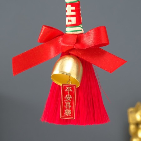 Suspension "Talisman. Red broom with a bell" 18 cm-3