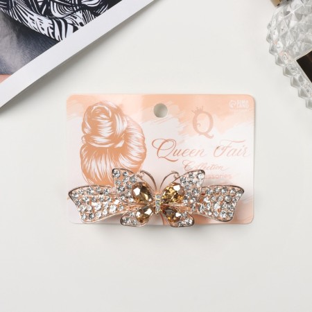 Hair hair clip "Wendy Blue" butterfly, 9 cm, gold-2