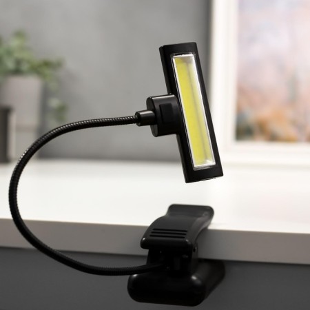 Lamp for reading on clothespin16430/1 LED from batteries 3AA Black 7x4.5x31 cm Risalux-5