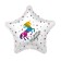 Foil ball 19 “Rainbow unicorn”, star, 1 pc., In packaging