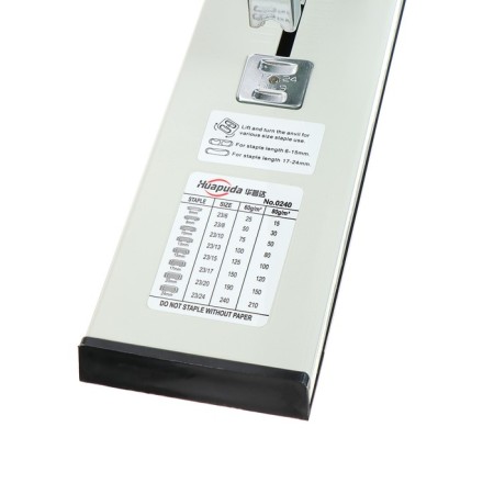 Stapler No. 23 "Big", metal, up to 210 sheets, white/black-4