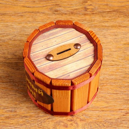 Wooden piggy bank "Black nal", h = 10, d = 13 cm-1