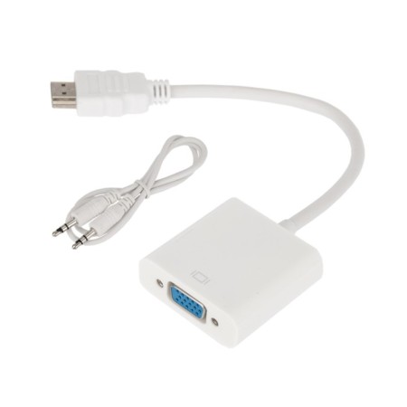 Adapter Rexant, HDMI - VGA, + cord 2xjack 3.5, white-2