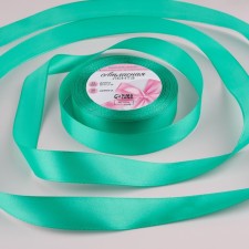 Satin tape, 20 mm × 23 ± 1 m, turquoise color No. 54