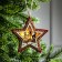 Christmas tree toy "Red Star with Santa Claus", from batteries, glow of warm white