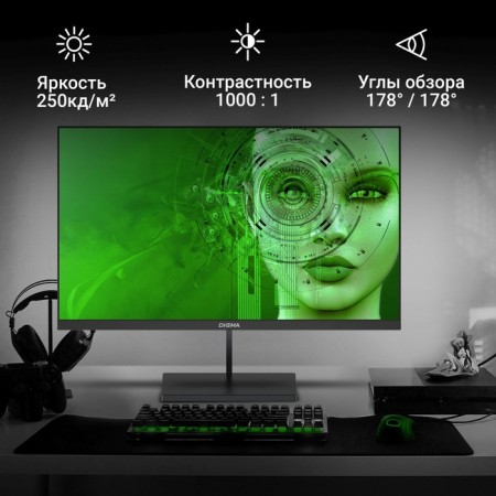 Монитор Digma 23.8" Progress 24P402F черный IPS LED 5ms 16:9 HDMI M/M матовая 250cd 178гр/1 103389-3
