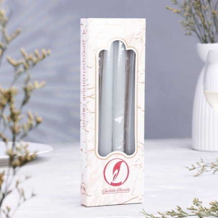 A set of antique candles, 2.3x 24.5 cm, 5 hours, 55 g, 4 pieces, gray-2