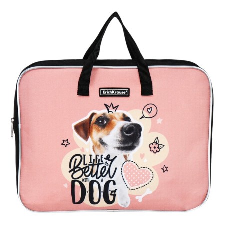 Folder with A4+handles, 360 x 290 x 70 mm, textile, Erichkrause Jack Russell 60236
