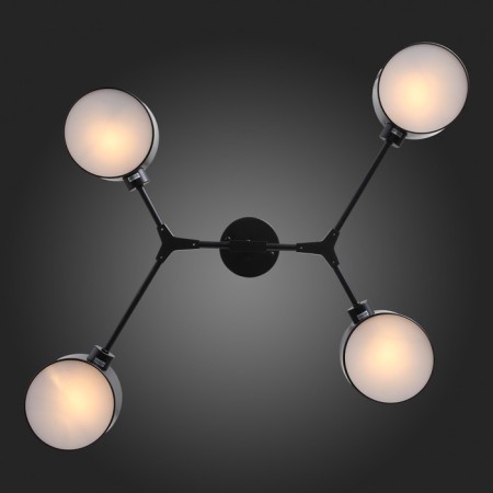 Ceiling EVOLUCE lamp. Sle183402-04. Gemento. 4x60 watts, E14, 68x71.5x32 cm, black color-10
