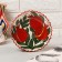 Plate of the Rishtan ceramics "Grenates", 17cm, rifting