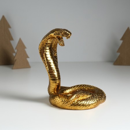 Souvenir Polystone stand "Royal Cobra" gold 13x11.7x14.3 cm-1