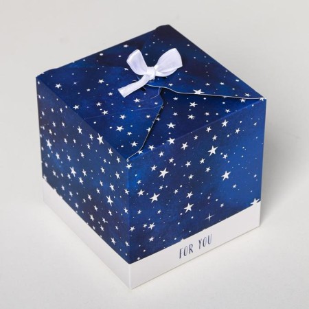 Gift folding box, packaging, “For You”, 12 x 12 x 12 cm-4