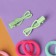 Caramel hair set (10 elastic bands 1.5 cm, 2 clamps 3 cm) hearts, green