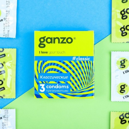 Ganzo condoms, classic, 3 pcs.