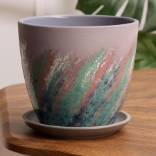 Pot Flower painting Lilac Crocus No. 3, 2.3 L, D - 17.7 cm