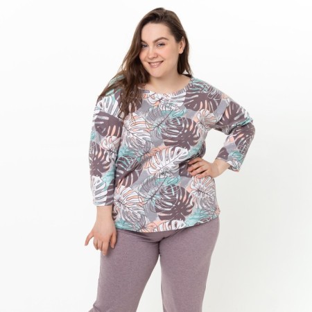Costume (longshit, trousers) female "oasis" color is light brown, size 46-2