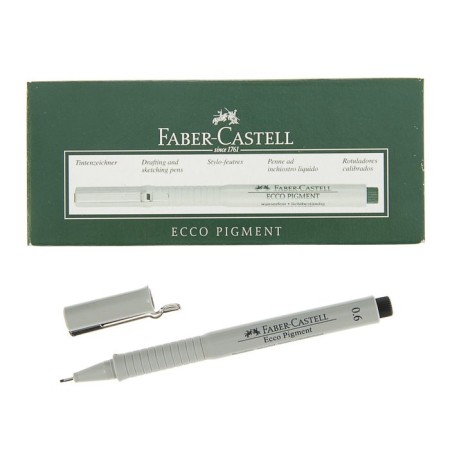 The handle capillary for drawing and drawing Faber-Castell Liner ECCO Pigment 0.6 mm, pigment, black, 166699