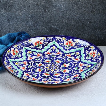 Largan Rishtan ceramics "Flowers", 32 cm, blue-7