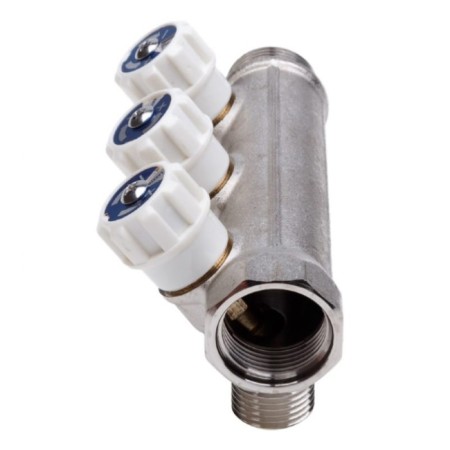 Aqualink threaded manifold, 3/4 "x3/4" x1/2 ", internal/outer, 4 outputs, with valves-3