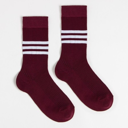 Socks "stripes", burgundy color, size 23-25 ​​(37-40)-1