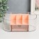 Cosmetics box Plastic "Oval with a box" Pink 8.5x19.5x9 cm
