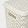 Storage box with a rattan lid, 23 l, 45 × 30 × 26.5 cm, white color