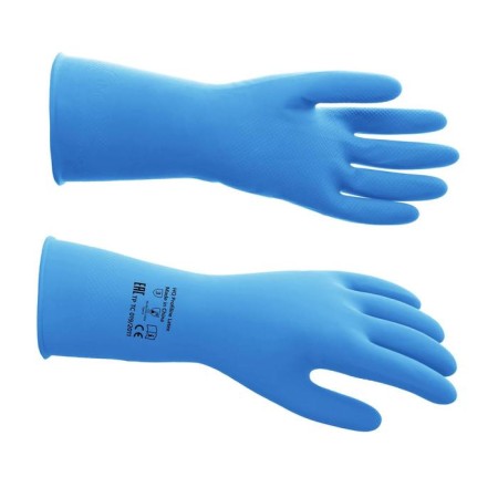 Latex reusable gloves, m, blue