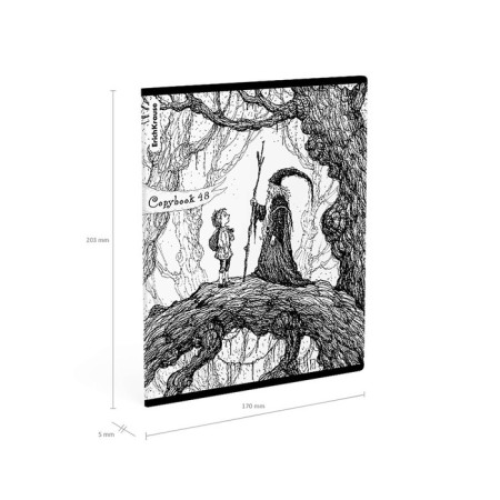 Notebook of 48 sheets in the Erichkrause cage monochrome history, cover coated cardboard, block offset, 5v, mix-8
