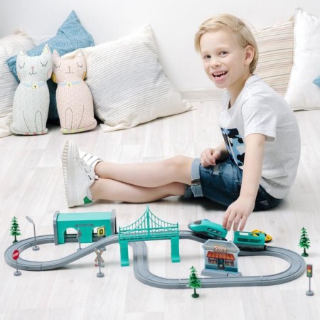 Railway for children "My City", 66 items, on batteries-5