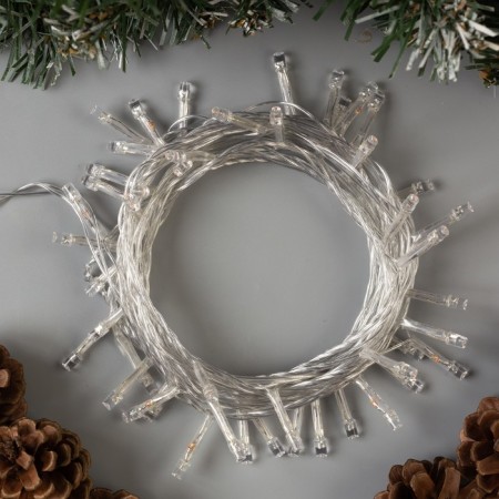 Garland “thread” 5 m, IP20, transparent thread, 50 LED, purple glow, 8 modes, 220 V-1