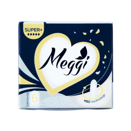 Hygienic tampons Meggi Super+, 4 drops, 6 pcs