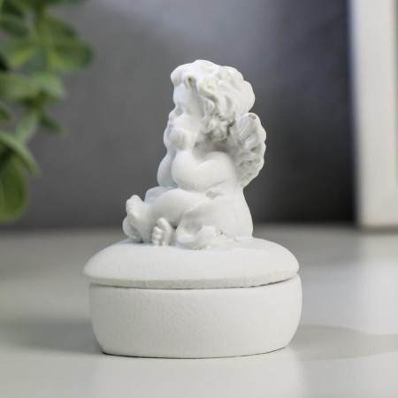 Souvenir Polystone Casket "Snowthrough angel on the heart" MIX 6.3x4.7x4.7 cm-4