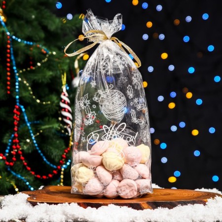 Package Packing BOPP, with a bottom fold, "New Year's balls" 20*35 cm