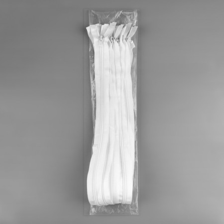 Lightning "Spiral", No. 7, detachable, automatic lock, 60 cm, white color No. 101-2